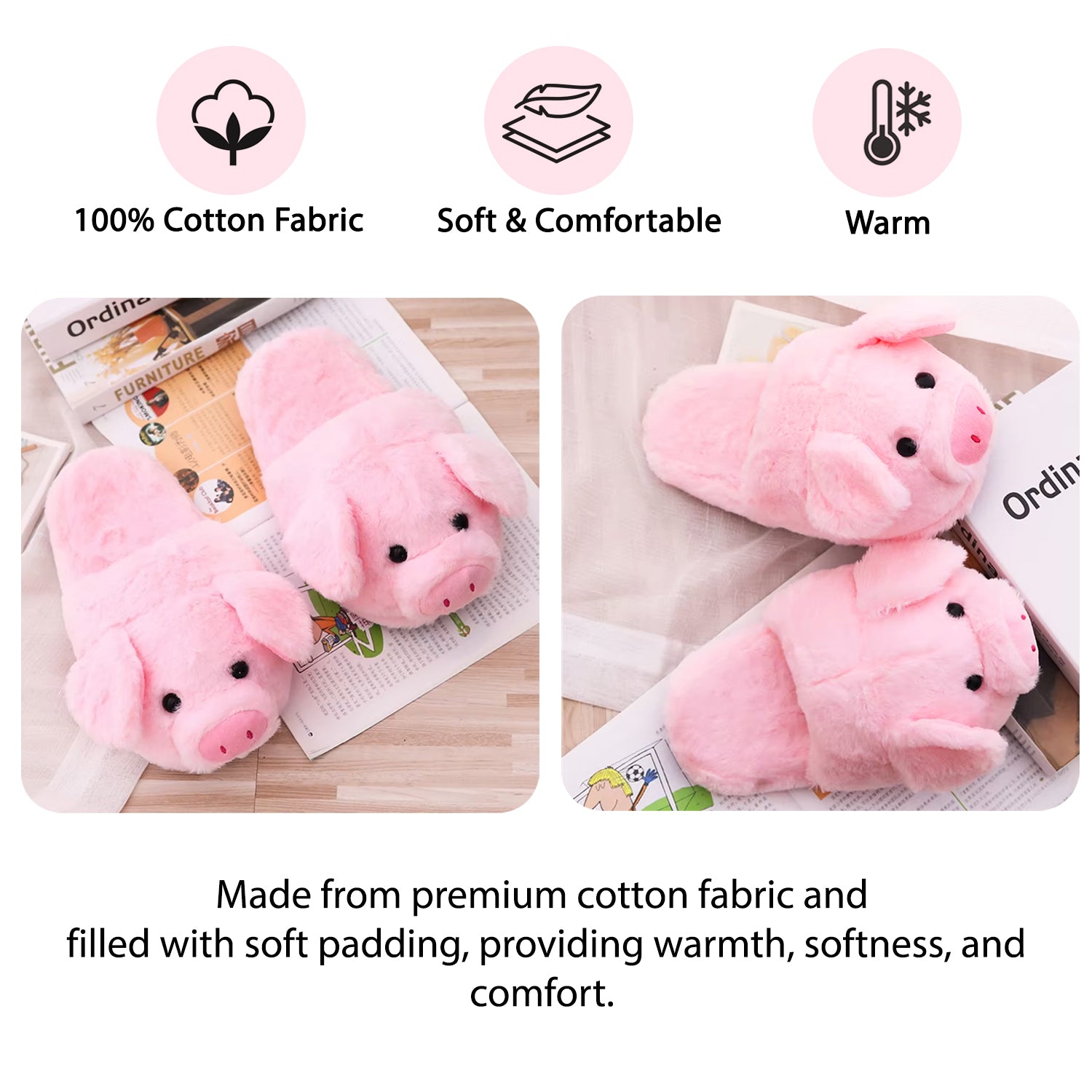 SHOEGEEᵀᴹ Pink Pig Slippers - Shoegee