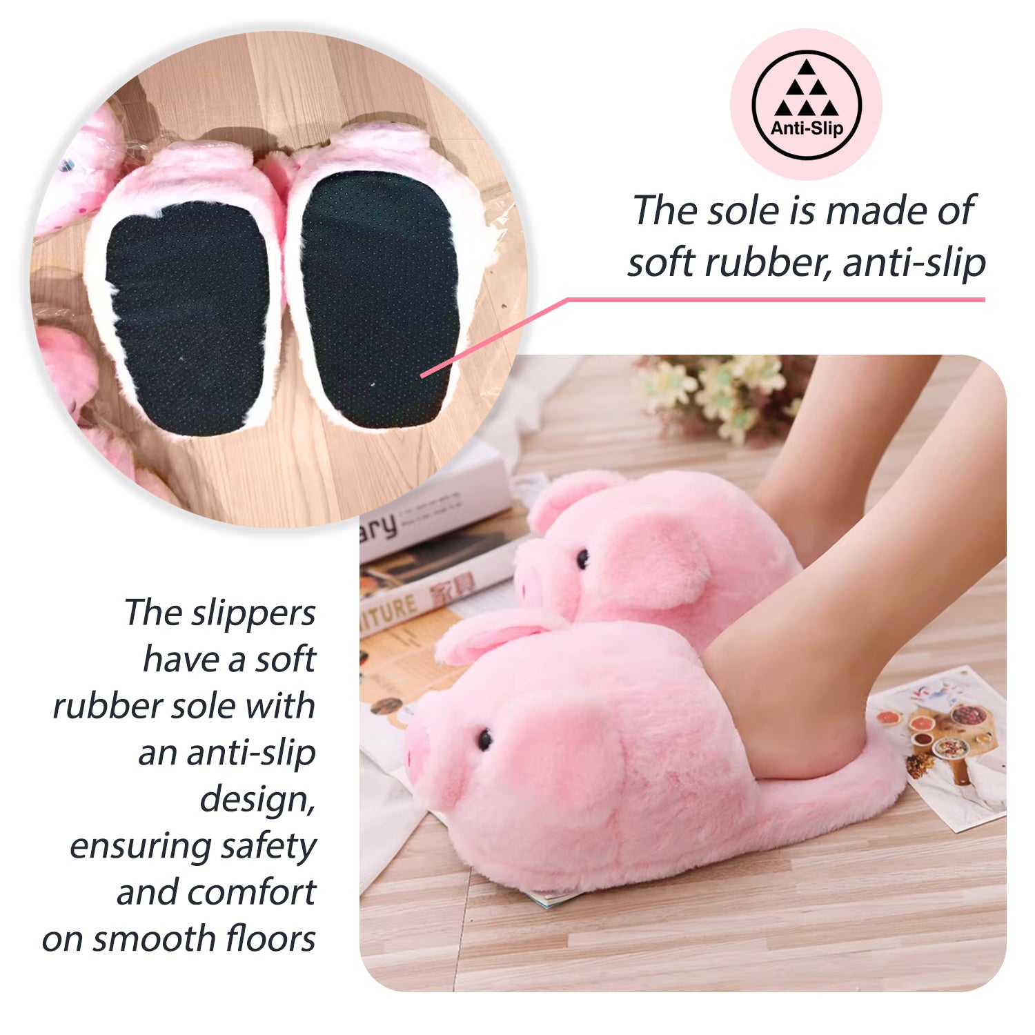 SHOEGEEᵀᴹ Pink Pig Slippers - Shoegee