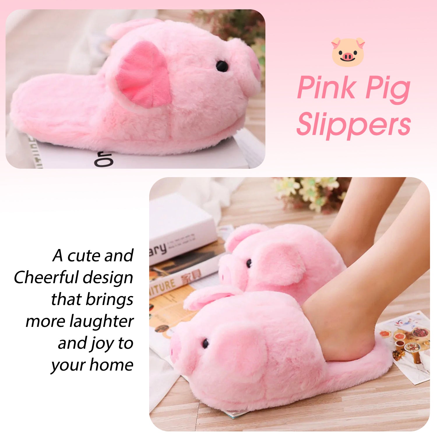 SHOEGEEᵀᴹ Pink Pig Slippers - Shoegee